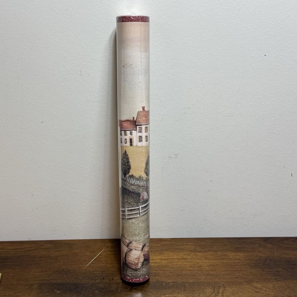 Vintage Wallpaper Boarder Primative Country Village Wide 14” NOS Prepasted 5yd